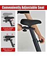 Upright Air Bike Fan Exercise Bike with Display Unlimite Resistance and Adjustable Seat