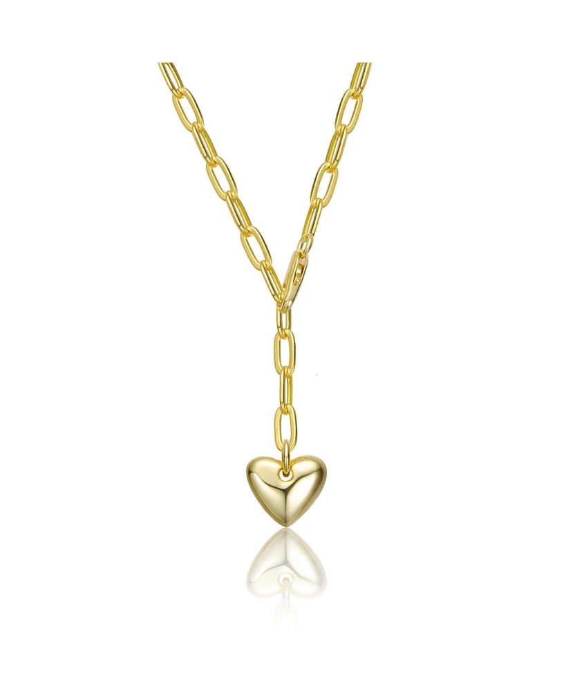 14K Gold Plated with Heart Charm Y Necklace