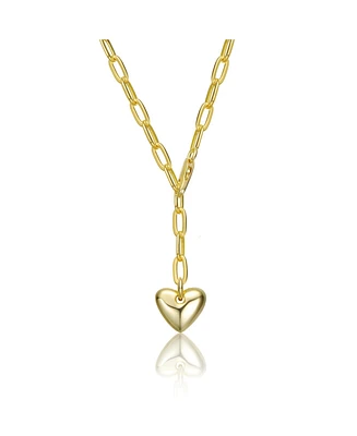 14K Gold Plated with Heart Charm Y Necklace