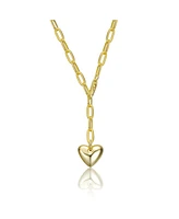 14K Gold Plated with Heart Charm Y Necklace