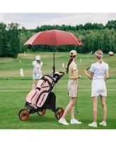 3 Wheels Folding Golf Push Cart with Storage Bag and Scoreboard