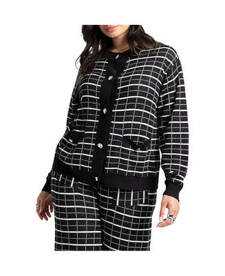 Eloquii Women's Plus Size Knit Tweed Jacket