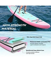 10 Feet Inflatable Stand up Paddle Board with 3 Fins and Adjustable Paddle