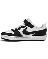 Nike Little Kids' Court Borough Low Recraft Fastening Strap Casual Sneakers from Finish Line