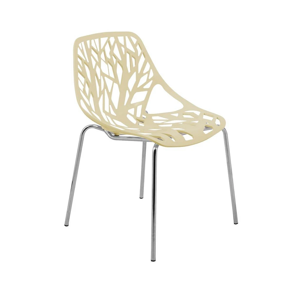 Modern Asbury Dining Chair w/ Chromed Legs