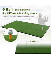 Artificial Turf Mat for Indoor and Outdoor Golf Practice Includes 2 Rubber Tees and 2 Alignment Sticks
