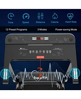 Folding Compact Treadmill with App Control Speaker and 12 Preset Programs