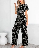 Women's Abstract Dot Wide Leg Jumpsuit