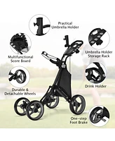 Lightweight Foldable Collapsible 4 Wheels Golf Push Cart