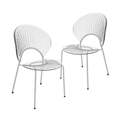 Opulent Series Modern Clear Dining Chair Set of 2