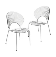 Opulent Series Modern Clear Dining Chair Set of 2