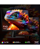 memzuoix Monitor 24 Inch 100Hz, Computer Monitor with Hdmi Vga Ports, 1080P Pc Monitor with Low Blue Light Ips Eye Care, Build-in FreeSync and Audio O