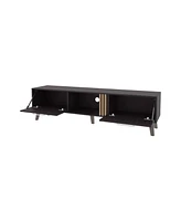 Fm Furniture Dragon Tv Stand with 2 Doors and Open Storage, Wengue