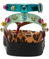 Betsey Johnson Women's Conley Gemstone Platform Footbed Sandals