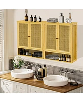 Unho Double Door Bathroom Wall Medicine Cabinet: Kitchen Storage Cabinet with 3 Shelves