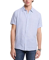 Michael Kors Men's Classic Fit Short Sleeve Button Front Halo Striped Shirt