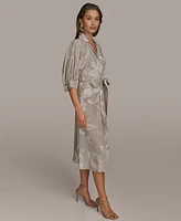 Donna Karan New York Women's Floral Tie-Front Dress