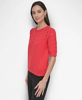 Dkny Women's Cutout Short-Sleeve Sweater