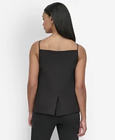 Dkny Women's Sleeveless Square-Neck Button-Front Blouse