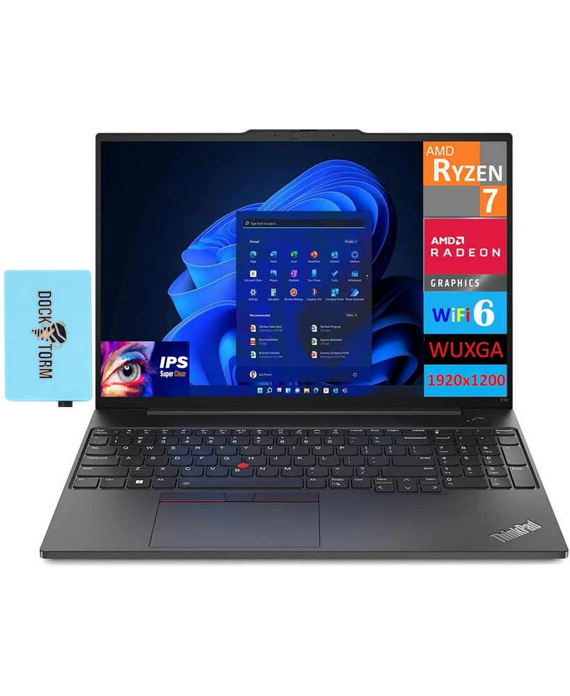 Lenovo ThinkPad E16 Business Laptop, 16" Wuxga Display (Amd Ryzen 7 7730U 8-Core, 16GB Ram, 512GB PCIe Ssd, Amd Radeon, WiFi 6, Bt 5.1, Windows 10 Pro