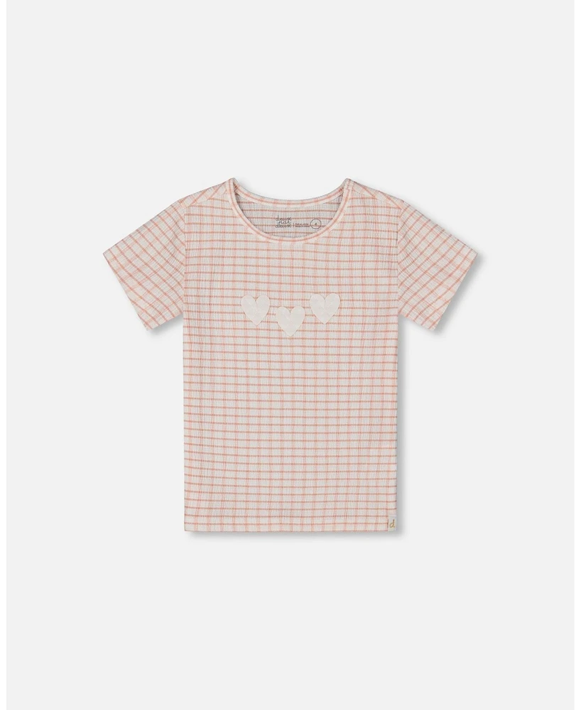 Deux par Toddler Girls Crinkle Top With Applique Light Old Pink - Toddler|Child