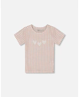 Deux par Toddler Girls Crinkle Top With Applique Light Old Pink - Toddler|Child