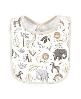 Hudson Baby Cotton Bibs, Rustic Roar, One Size