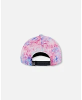 Deux par Deux Baby Girls Printed Cap Pink With Bubble Effects