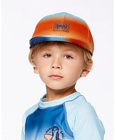 Deux par Deux Baby Boys Printed Cap Navy Blue, Turquoise, And Orange