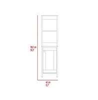 Depot E-shop New Haven Linen Single Door Cabinet, Two Interior Shelves, Two Open Shelves