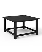 5-Piece Outdoor Patio Hdpe Adirondack Chair With Square Coffee Table Conversation Set