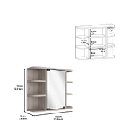 Roma Mirrored Medicine Cabinet, Six External Shelves, Three Interior Shelves