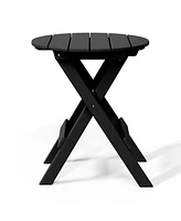 Hdpe Outdoor 24.5 Inch Round Portable Folding Patio Dining Table