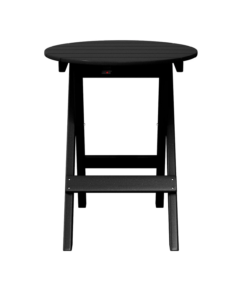 Hdpe Outdoor 24.5 Inch Round Portable Folding Patio Dining Table