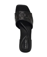 Calvin Klein Women's Traven Square Toe Casual Flat Sandals