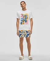 Mode Of One Mens Animal Palm Regular Fit Graphic T Shirt Floral Tones Regular Fit Printed Swim Trunks Exclusively At Macys