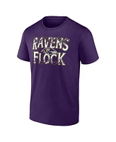 Fanatics Men's Purple Baltimore Ravens Flock T-Shirt