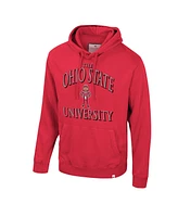 Colosseum Men's Scarlet Ohio State Buckeyes Big Tall Cap E-Tan Pullover Hoodie