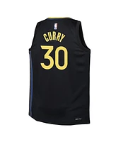 Jordan Big Boys and Girls Stephen Curry Navy Golden State Warriors Swingman Jersey - Statement Edition