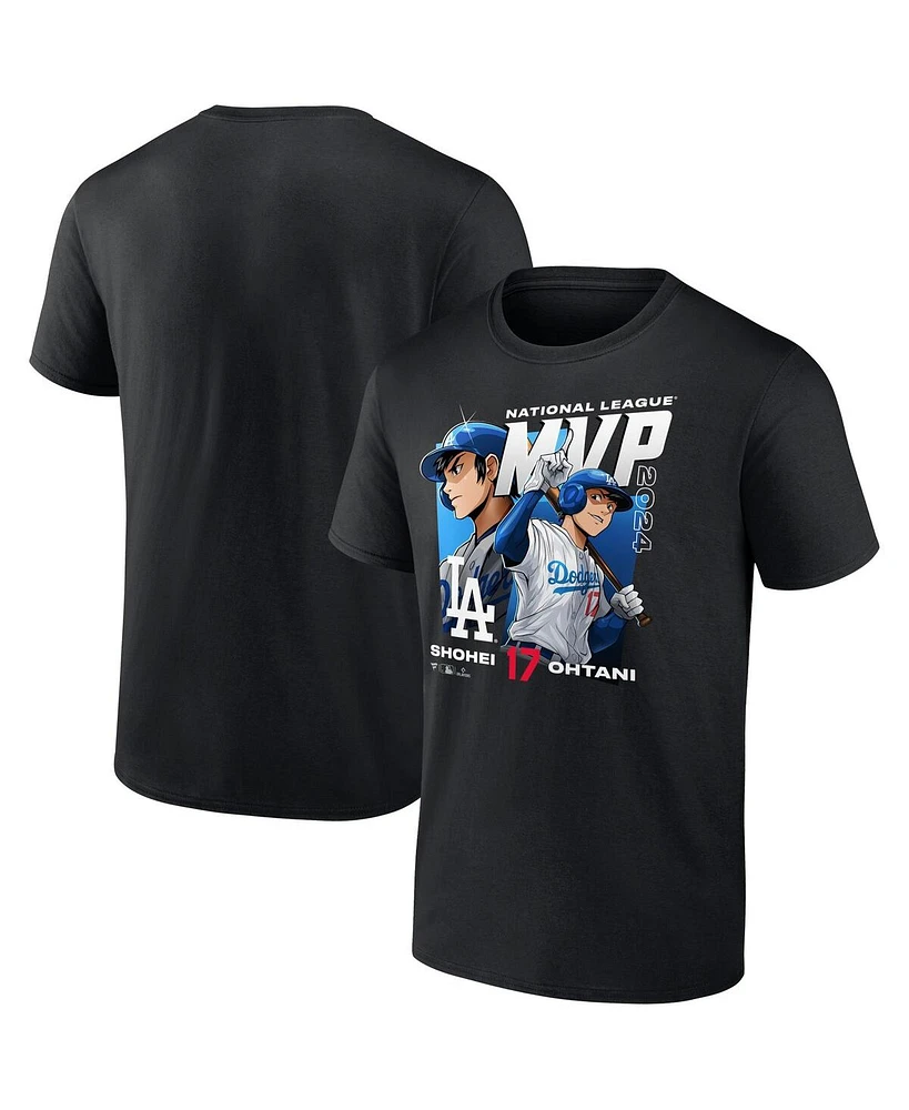 Fanatics Men's Shohei Ohtani Black Los Angeles Dodgers 2024 National League Mvp Exclusive Anime T-Shirt