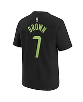 Nike Big Boys and Girls Jaylen Brown Black Boston Celtics 2024/25 City Edition Name Number T-Shirt