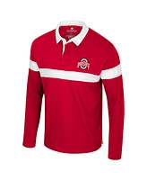 Colosseum Men's Scarlet Ohio State Buckeyes Too Cool For School Long Sleeve Polo