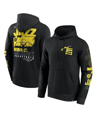 Fanatics Men's Black Utah Jazz Game Time Crossover Pullover Hoodie