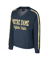 Colosseum Women's Navy Notre Dame Fighting Irish Treasures Long Sleeve V-Neck T-Shirt