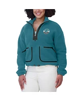 Wear by Erin Andrews Women's Teal San Jose Sharks Polar Fleece Half-Zip Jacket