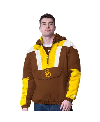 Starter Men's Brown San Diego Padres Cooperstown Collection Charger Half-Zip Jacket