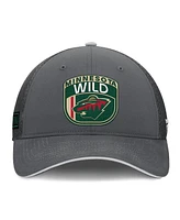 Fanatics Men's Gray Minnesota Wild Authentic Pro Home Ice Trucker Adjustable Hat