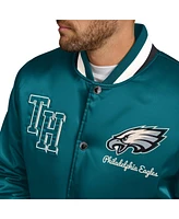 Tommy Hilfiger Men's Midnight Green Philadelphia Eagles Dante Full-Snap Satin Jacket