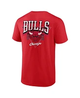 Logo Athletic Men's Red Chicago Bulls Never Over T-Shirt