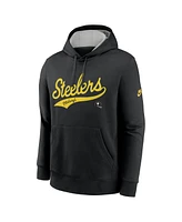 Nike Men's Black Pittsburgh Steelers Rewind Club Logo Pullover Hoodie